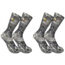 Malt Grey Midweight Tie-Dye Crew Sock 2-Pack