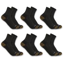 Black Midweight Quarter Sock 6-Pack