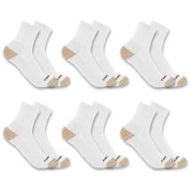 White Midweight Quarter Sock 6-Pack