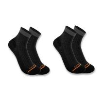 Black Lightweight Durable Quarter Sock 2-Pack
