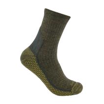 Olive Force® Grid Midweight Synthetic-Merino Wool Blend Short Crew Sock