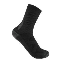 Black Heavyweight Merino Wool Blend Short Crew Sock