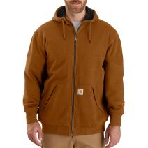 Oiled Walnut Heather Rain Defender® Loose Fit Midweight Thermal-Lined Full-Zip Sweatshirt