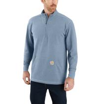 Alpine Blue Heather Heavyweight Half-Zip Long Sleeve Thermal T-Shirt