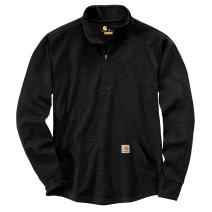 Black Heavyweight Half-Zip Long Sleeve Thermal T-Shirt