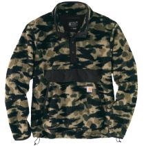 Black Blind Duck Camo Relaxed Fit Fleece Pullover