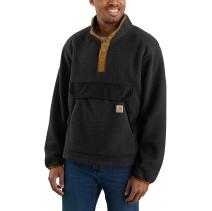 Black Relaxed Fit Fleece Pullover