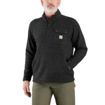 Black Relaxed Fit Midweight Quarter-Zip Pocket Sweater Fleece