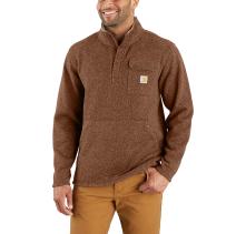 Mocha Relaxed Fit Midweight Quarter-Zip Pocket Sweater Fleece