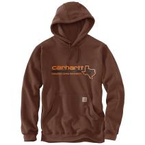 Mocha Heather Loose Fit Midweight Texas Graphic Sweatshirt