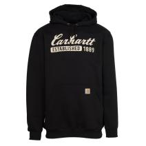 Black Loose Fit Midweight Script Logo Graphic Sweatshirt