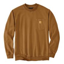 Carhartt Brown Relaxed Fit Midweight Garment Dye French Terry Crewneck Pocket Sweatshirt