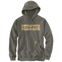 Dusty Olive Loose Fit Midweight Camo Logo Graphic Sweatshirt