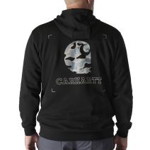 Black Loose Fit Midweight Camo Graphic Sweatshirt