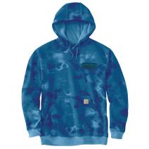 Horizon Blue/Greenstone Cloud Camo Loose Fit Midweight Watercolor Camo Graphic Sweatshirt
