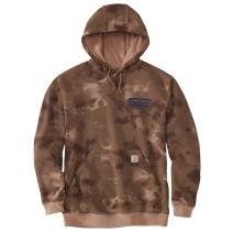 Soft Sepia Cloud Camo Loose Fit Midweight Watercolor Camo Graphic Sweatshirt