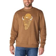 Red Duck Heather Sawyer Bison Crewneck Sweatshirt
