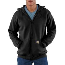 Black Loose Fit Midweight Full-Zip Sweatshirt