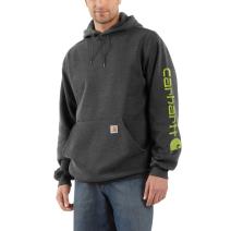 Carbon Heather Loose Fit Midweight Logo Sleeve Graphic Sweatshirt