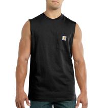 Black Sleeveless Pocket T-Shirt