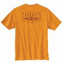 Marigold Heather Loose Fit Heavyweight Short Sleeve Workwear Graphic T-Shirt