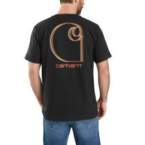 Black Relaxed Fit Heavyweight Short Sleeve Logo Graphic T-Shirt