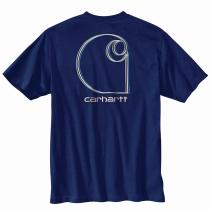 Scout Blue Heather Relaxed Fit Heavyweight Short Sleeve Logo Graphic T-Shirt