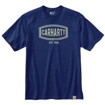 Scout Blue Heather Loose Fit Heavyweight Short-Sleeve Logo Graphic T-Shirt