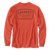 Desert Orange Heather Relaxed Fit Heavyweight Long-Sleeve Pocket Crafted Graphic T-Shirt