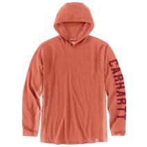 Desert Orange Heather Force Relaxed Fit Midweight Long-Sleeve Logo Graphic Hooded T-Shirt