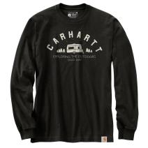 Black Relaxed Fit Heavyweight Long-Sleeve Camper Graphic T-Shirt