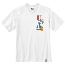 White Relaxed Fit Midweight Short-Sleeve USA Graphic T-Shirt