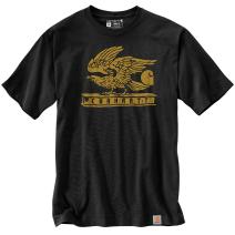 Black Loose Fit Heavyweight Short-Sleeve Eagle Graphic T-Shirt
