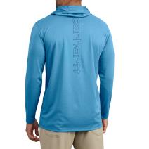 Horizon Blue Heather Force Sun Defender™ Lightweight Long-Sleeve Hooded Logo Graphic T-Shirt