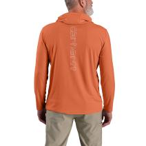 Sedona Orange Force Sun Defender™ Lightweight Long-Sleeve Hooded Logo Graphic T-Shirt