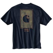 Navy Loose Fit Heavyweight Short-Sleeve Camo Graphic T-Shirt