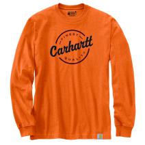Rust Heather Loose Fit Heavyweight Long-Sleeve Script Graphic T-Shirt