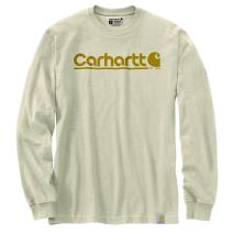 Oat Milk Relaxed Fit Heavyweight Long-Sleeve Logo Graphic T-Shirt