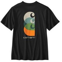 Black Relaxed Fit Lightweight Pocket Short-Sleeve C Graphic T-Shirt