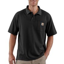 Black Loose Fit Midweight Short-Sleeve Pocket Polo
