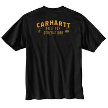 Black Relaxed Fit Lightweight Short-Sleeve Pocket Built Graphic T-Shirt