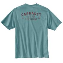Summer Blue Relaxed Fit Lightweight Short-Sleeve Pocket Built Graphic T-Shirt