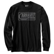 Black Loose Fit Heavyweight Long-Sleeve Logo Graphic T-Shirt