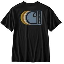 Black Relaxed Fit Lightweight Short-Sleeve C Graphic T-Shirt