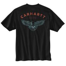 Black Relaxed Fit Lightweight Short-Sleeve Eagle Graphic T-Shirt