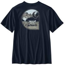 Navy Relaxed Fit Lightweight Short-Sleeve Sea Plane Graphic T-Shirt