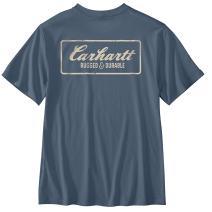Light Faded Navy Relaxed Fit Lightweight Short-Sleeve Pocket Rugged & Durable Graphic T-Shirt