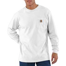 White Long Sleeve Workwear Crewneck T-Shirt