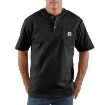 Black Short Sleeve Workwear Henley T-Shirt