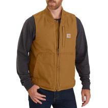 Carhartt Brown Washed Duck Insulated Rib Collar Vest